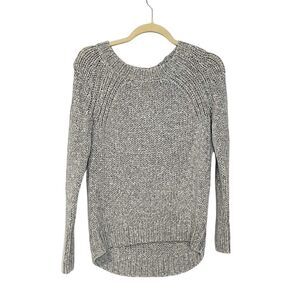 Ann Taylor Petite Chunky Grey Knit Sweater Size SP